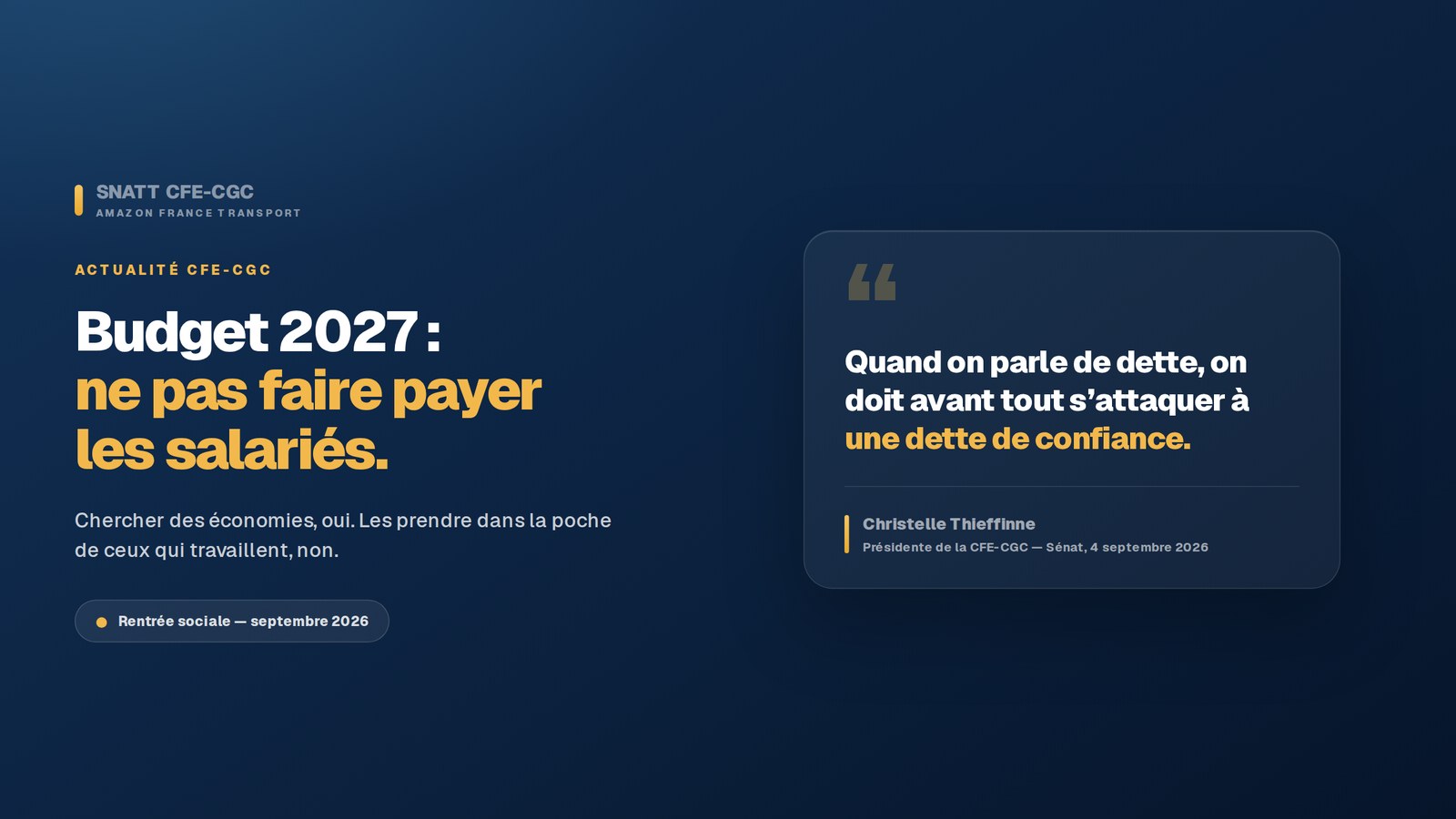 Budget 2027 : la CFE-CGC veut protéger le pouvoir d’achat des salariés